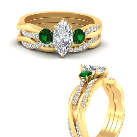 marquise-cut-three-stone-twisted-emerald-wedding-band-in-yellow-gold-fdens3301mqgemgrangle3-nl-yg.jpg