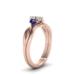 Load image into Gallery viewer, marquise-cut-twisted-diamond-ring-with-matching-curved-band-with-blue-sapphire-in-14K-rose-gold-FD8300MQGSABL-NL-RG.jpg
