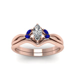 Load image into Gallery viewer, marquise-cut-twisted-diamond-ring-with-matching-curved-band-with-blue-sapphire-in-14K-rose-gold-FD8300MQGSABL-NL-RG.jpg
