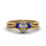 Load image into Gallery viewer, marquise-cut-twisted-diamond-ring-with-matching-curved-band-with-blue-sapphire-in-14K-yellow-gold-FD8300MQGSABL-NL-YG.jpg
