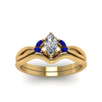 Load image into Gallery viewer, marquise-cut-twisted-diamond-ring-with-matching-curved-band-with-blue-sapphire-in-14K-yellow-gold-FD8300MQGSABL-NL-YG.jpg
