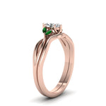 Load image into Gallery viewer, marquise-cut-twisted-diamond-ring-with-matching-curved-band-with-emerald-in-14K-rose-gold-FD8300MQGEMGR-NL-RG.jpg
