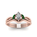 Load image into Gallery viewer, marquise-cut-twisted-diamond-ring-with-matching-curved-band-with-emerald-in-14K-rose-gold-FD8300MQGEMGR-NL-RG.jpg
