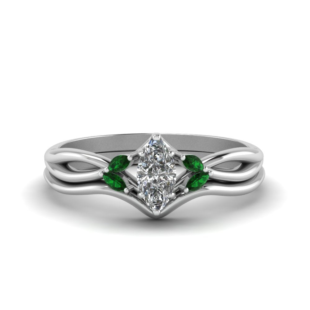 marquise-cut-twisted-diamond-ring-with-matching-curved-band-with-emerald-in-14K-white-gold-FD8300MQGEMGR-NL-WG.jpg