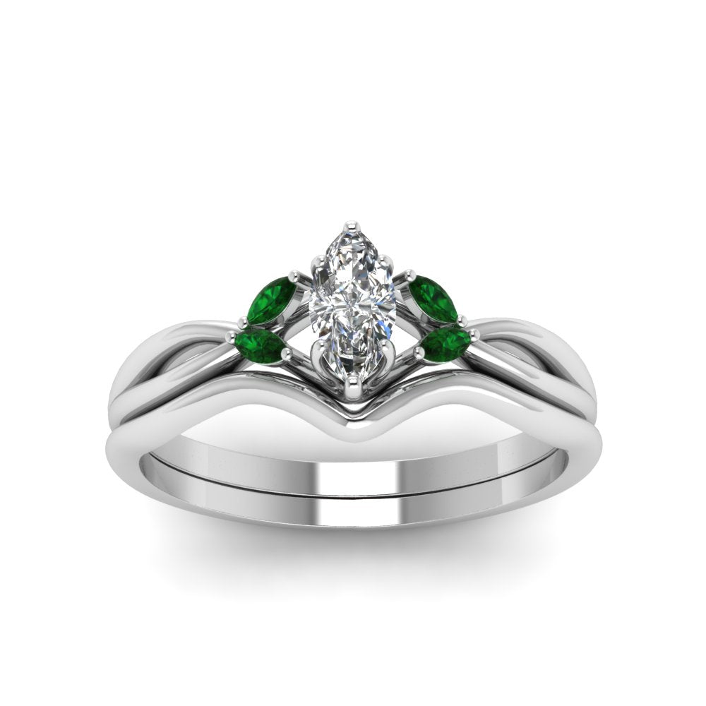 marquise-cut-twisted-diamond-ring-with-matching-curved-band-with-emerald-in-14K-white-gold-FD8300MQGEMGR-NL-WG.jpg