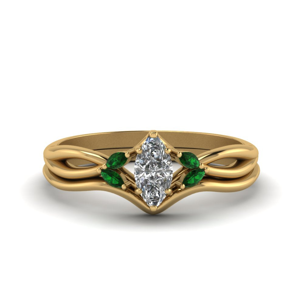 marquise-cut-twisted-diamond-ring-with-matching-curved-band-with-emerald-in-14K-yellow-gold-FD8300MQGEMGR-NL-YG.jpg