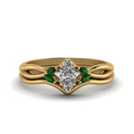 Load image into Gallery viewer, marquise-cut-twisted-diamond-ring-with-matching-curved-band-with-emerald-in-14K-yellow-gold-FD8300MQGEMGR-NL-YG.jpg
