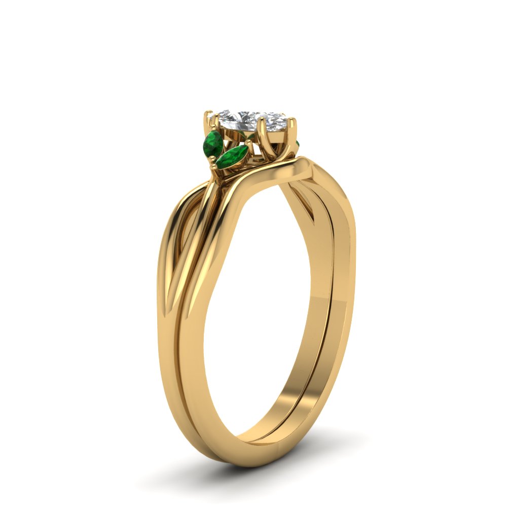 marquise-cut-twisted-diamond-ring-with-matching-curved-band-with-emerald-in-14K-yellow-gold-FD8300MQGEMGR-NL-YG.jpg