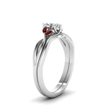 Load image into Gallery viewer, marquise-cut-twisted-diamond-ring-with-matching-curved-band-with-ruby-in-14K-white-gold-FD8300MQGRUDR-NL-WG.jpg
