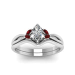 Load image into Gallery viewer, marquise-cut-twisted-diamond-ring-with-matching-curved-band-with-ruby-in-14K-white-gold-FD8300MQGRUDR-NL-WG.jpg
