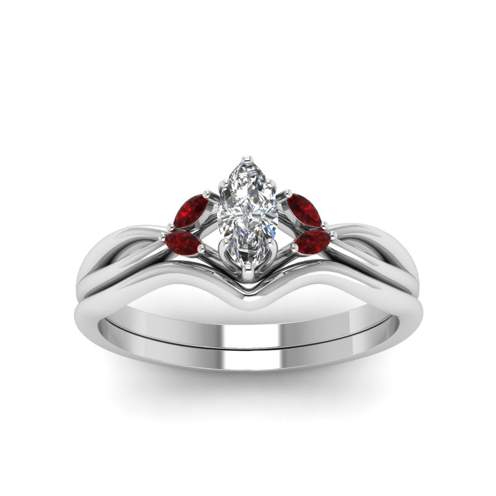 marquise-cut-twisted-diamond-ring-with-matching-curved-band-with-ruby-in-14K-white-gold-FD8300MQGRUDR-NL-WG.jpg