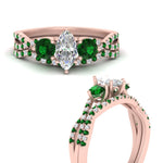 Load image into Gallery viewer, marquise-cut-twisted-floral-prong-emerald-wedding-set-in-rose-gold-FD10257MQGEMGR-ANGLE3-NL-RG?v=1756360005
