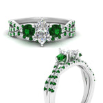 Load image into Gallery viewer, marquise-cut-twisted-floral-prong-emerald-wedding-set-in-white-gold-FD10257MQGEMGR-ANGLE3-NL-WG?v=1756360006
