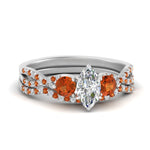 Load image into Gallery viewer, marquise-cut-twisted-floral-prong-orange-sapphire-wedding-set-in-white-gold-FD10257MQGSAOR-NL-WG?v=1756360006
