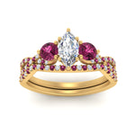 Load image into Gallery viewer, marquise-cut-twisted-floral-prong-pink-sapphire-wedding-set-in-yellow-gold-FD10257MQGSADRPI-ANGLE5-NL-YG?v=1756360005
