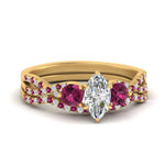 Load image into Gallery viewer, marquise-cut-twisted-floral-prong-pink-sapphire-wedding-set-in-yellow-gold-FD10257MQGSADRPI-NL-YG?v=1756360005
