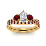 Load image into Gallery viewer, marquise-cut-twisted-floral-prong-ruby-wedding-set-in-yellow-gold-FD10257MQGRUDR-ANGLE5-NL-YG?v=1756360005
