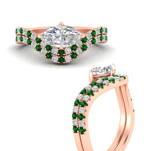 marquise-cut-twisted-pave-engagement-ring-with-curved-emerald-band-in-rose-gold-fdens11617mqgemgrangle3-nl-rg.jpg