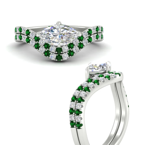 marquise-cut-twisted-pave-engagement-ring-with-curved-emerald-band-in-white-gold-fdens11617mqgemgrangle3-nl-wg.jpg