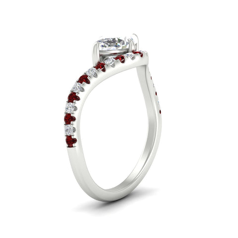Marquise Cut Curved Pavé Lab Diamond Engagement Ring