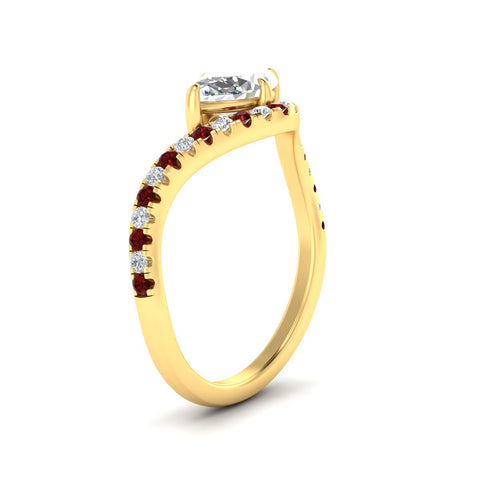 Marquise Cut Curved Pavé Lab Diamond Engagement Ring