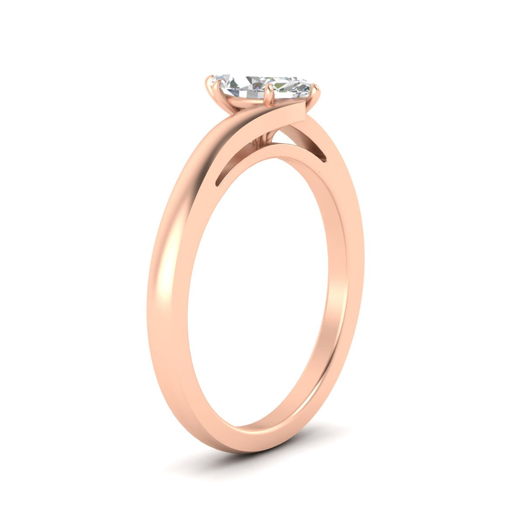 Marquise Cut Twisted Shank Solitaire Engagement Ring