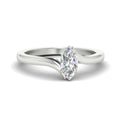 Thumbnail 1 - Marquise Cut Twisted Shank Solitaire Engagement Ring