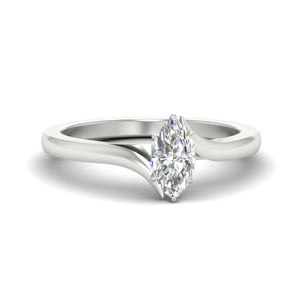Marquise Cut Twisted Shank Solitaire Engagement Ring