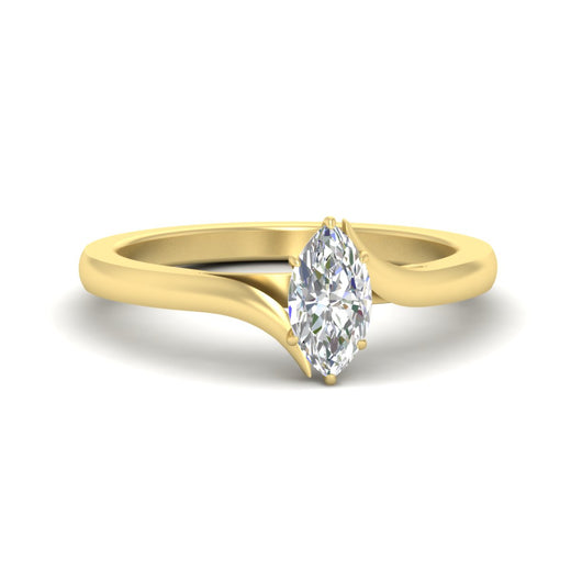 Marquise Cut Twisted Shank Solitaire Engagement Ring