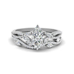Load image into Gallery viewer, marquise-cut-twisted-vine-luxury-diamond-bridal-ring-set-in-white-gold-FDENR3211MQANGLE3-NL-WG
