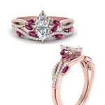 Load image into Gallery viewer, marquise-cut-lab-diamond-luxury-wedding-ring-set-in-rose-gold-fdenr3211mq-fancy-1-nl-rg

