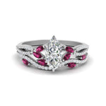 Load image into Gallery viewer, marquise-cut-twisted-vine-luxury-pink-sapphire-bridal-ring-set-in-white-gold-FDENR3211MQGSADRPIANGLE3-NL-WG
