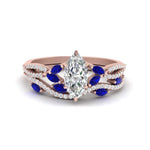 Load image into Gallery viewer, marquise-cut-twisted-vine-luxury-sapphire-bridal-ring-set-in-rose-gold-FDENR3211MQGSABLANGLE3-NL-RG
