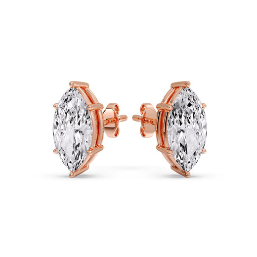 Marquise Diamond 6 Prong Stud Earrings Half Carat
