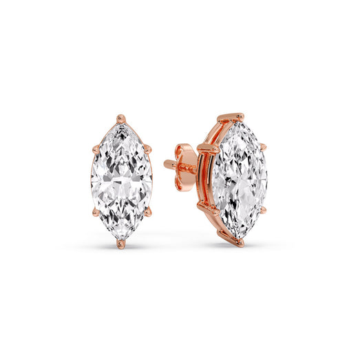 Marquise Diamond 6 Prong Stud Earrings Half Carat