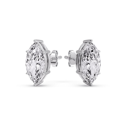 Marquise Diamond 6 Prong Stud Earrings Half Carat