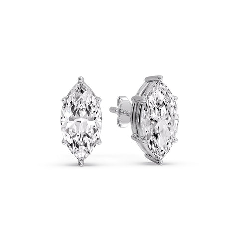 Marquise Diamond 6 Prong Stud Earrings Half Carat