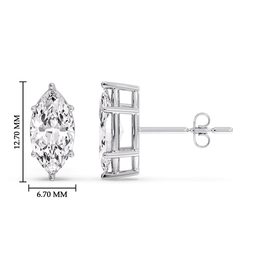Marquise Diamond 6 Prong Stud Earrings Half Carat