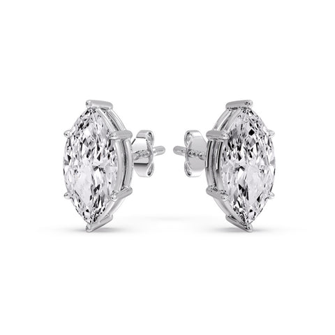 Marquise Diamond 6 Prong Stud Earrings Half Carat