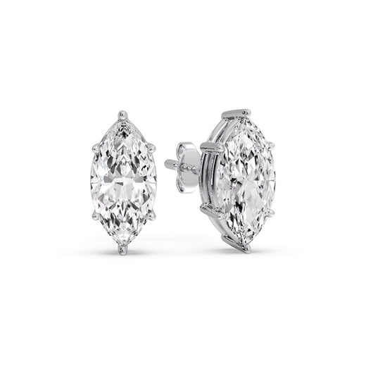 Marquise Diamond 6 Prong Stud Earrings Half Carat