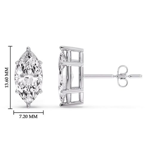 Marquise Diamond 6 Prong Stud Earrings Half Carat