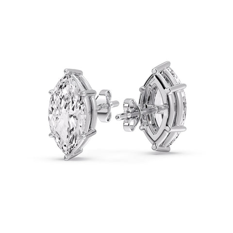 Marquise Diamond 6 Prong Stud Earrings Half Carat