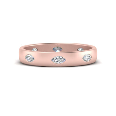 Flush Bezel Set Marquise Diamond Eternity Band