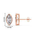Thumbnail 14 - Bezel Stud Earring One Carat Marquise Diamond