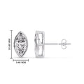 Thumbnail 18 - Bezel Stud Earring One Carat Marquise Diamond