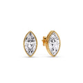 Thumbnail 21 - Bezel Stud Earring One Carat Marquise Diamond