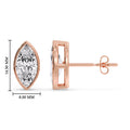 Thumbnail 50 - Bezel Stud Earring One Carat Marquise Diamond