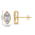 Thumbnail 58 - Bezel Stud Earring One Carat Marquise Diamond