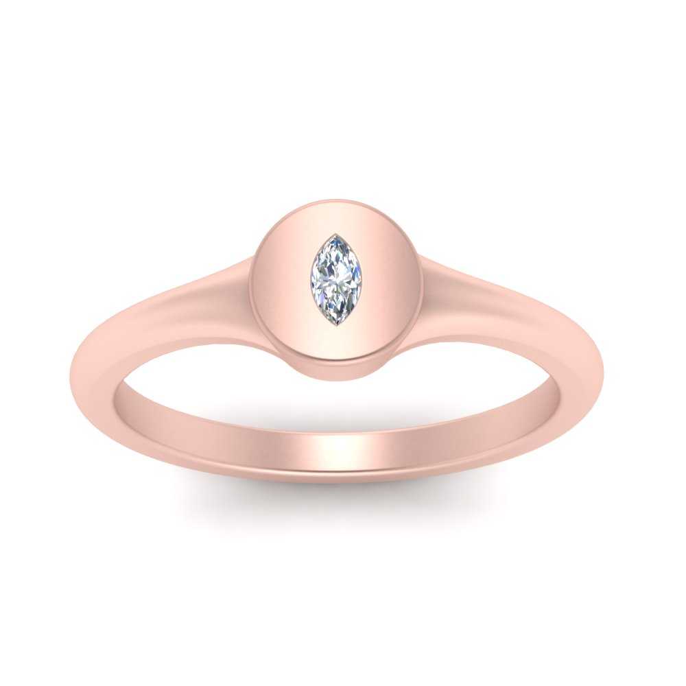 Marquise Disc Signet Ring