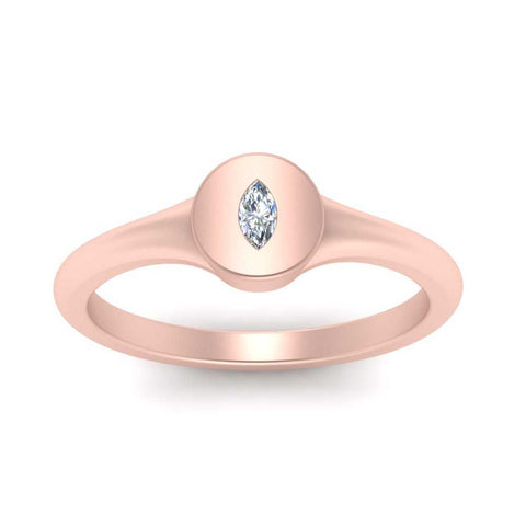 Marquise Disc Signet Ring